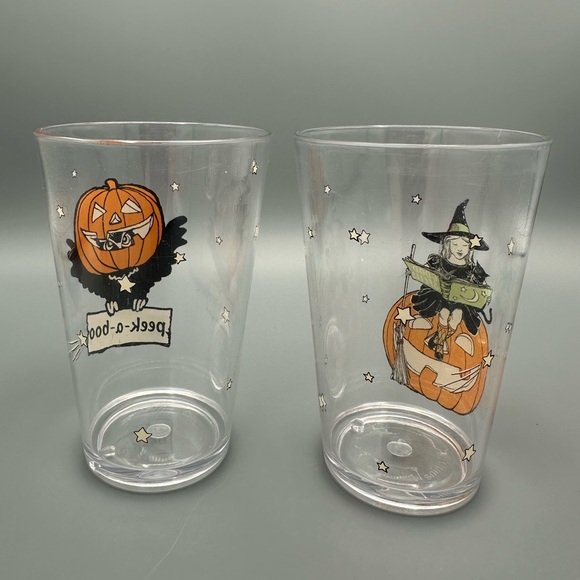 Pottery Barn Kids Halloween Plastic Cups Tumbler Set -Pumpkin, Skeleton, Witch - Picture 3 of 12
